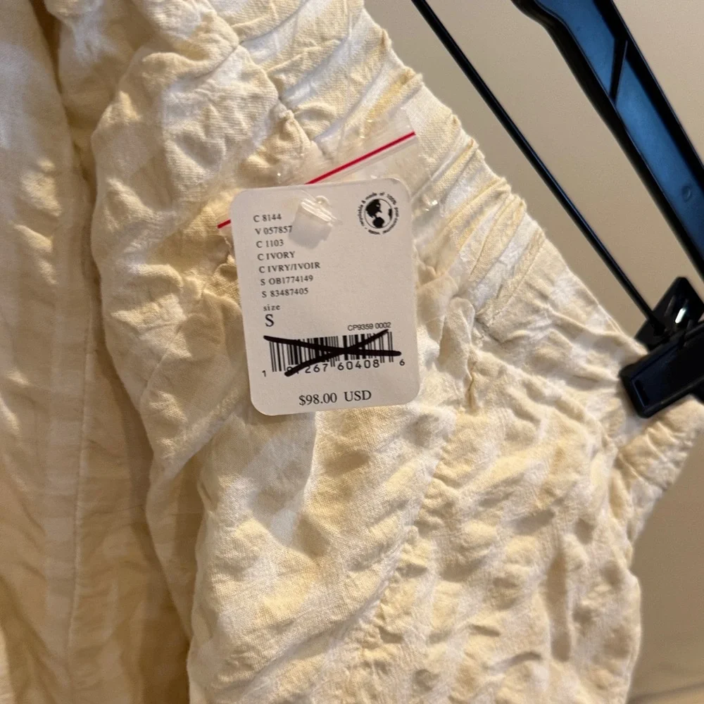 NWT Free People Tulip Set‎ Crop Top & Trousers Summer Outfit Ivory, Small